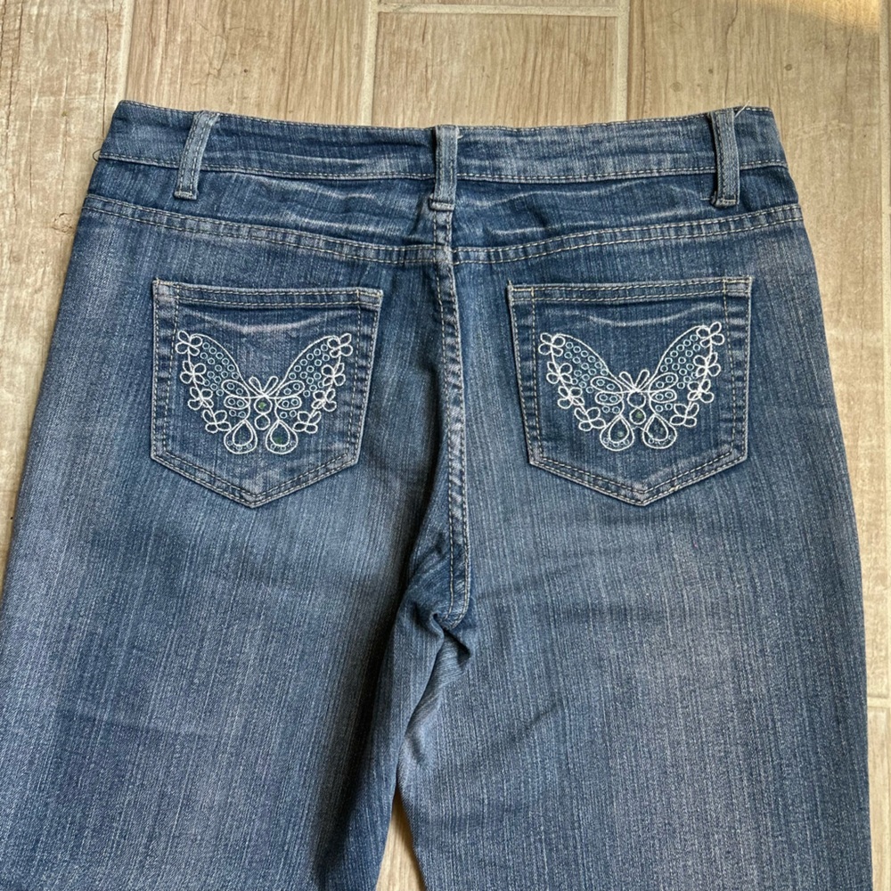 Vintage Butterfly Embroidered Y2K Pocket Flare/Bootcut Jean Women’s X-Large